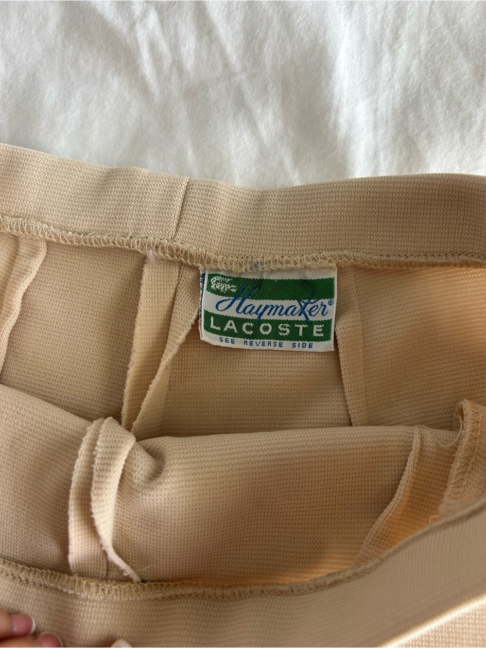 Lacoste Vintage Haymaker Cream Colored Shorts 50s/60s - Picture 6 of 13